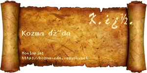 Kozma Éda névjegykártya